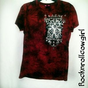 Rocknrollcowgirl maroon graphic tee